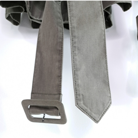 Anine Bing Twill Aria Military Green Cropped Trench Coat Size XS - Picture 9 of 16